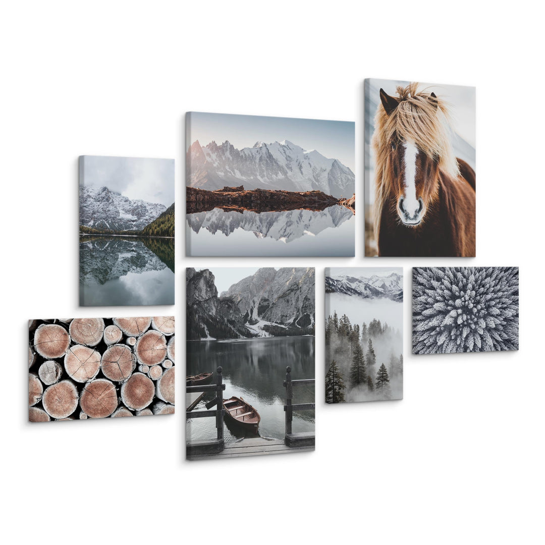 Muralo - Wandbilder Set - Leinwand Bilder Set Aufhängefertig - Bilder für Wohnzimmer Schlafzimmer -