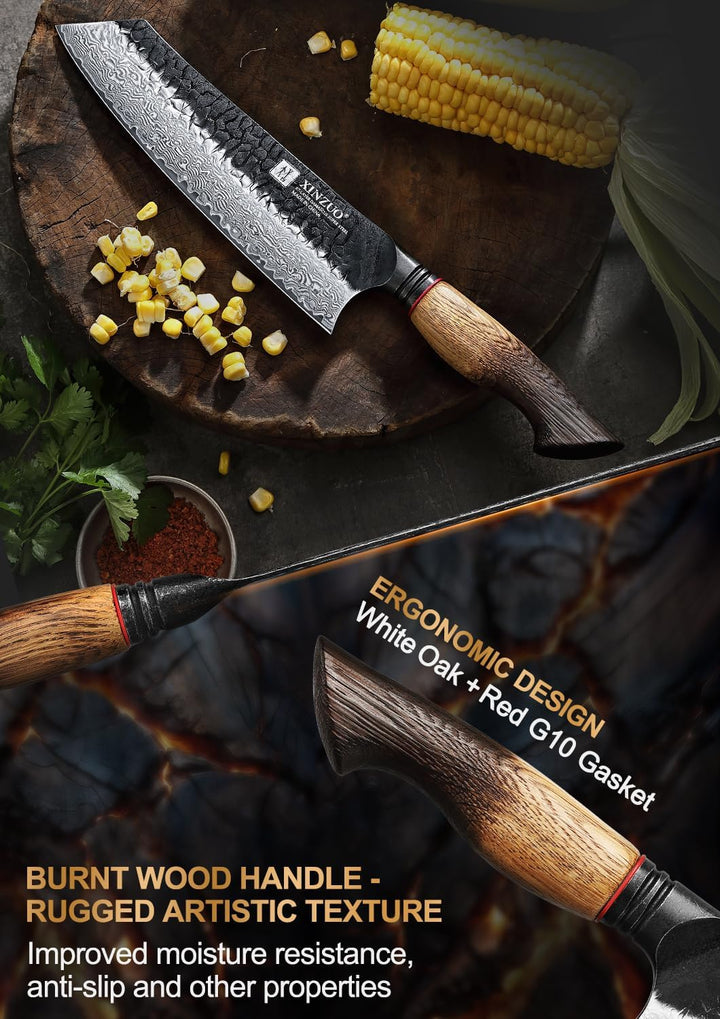 XINZUO 21,1cm Kiritsuke Kochmesser Handgeschmiedet 67 Schichten Damaststahl Chefmesser -Profi Scharf