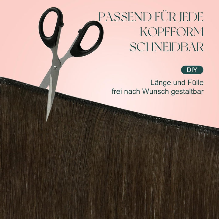 Easyouth Tressen Echthaar Extension Ombre Braun Tressen Haarverlängerungen Darkest Brown Balayage Mi