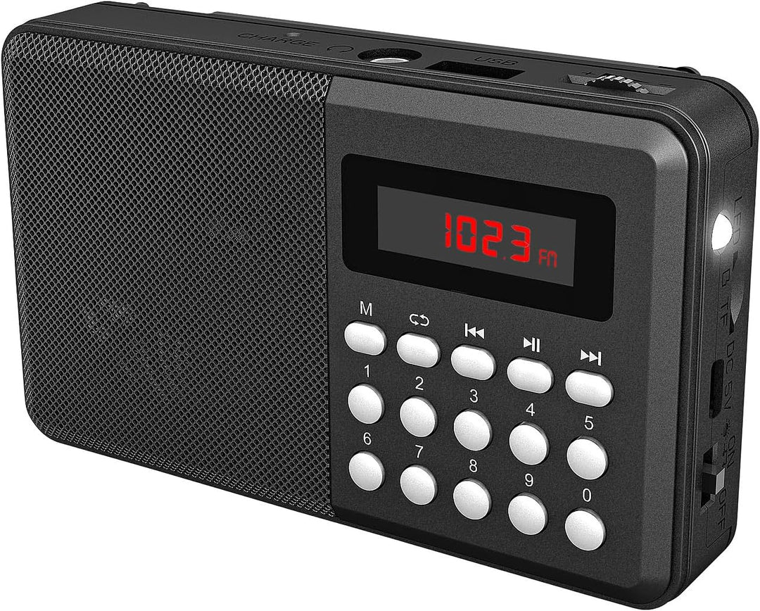 auvisio Camping-Radio: Digitales FM-Taschenradio, Bluetooth, MP3-Player, USB, microSD & Akku (Radio