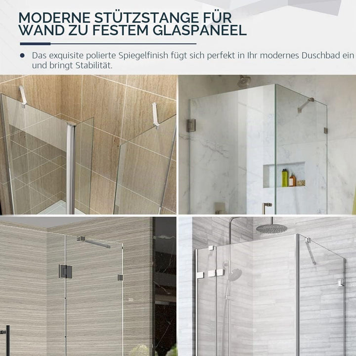 40 cm Edelstahl rahmenlose Dusche Tür Feste seitenwandplatte wall-to-glass Unterstützung Bar für 6mm
