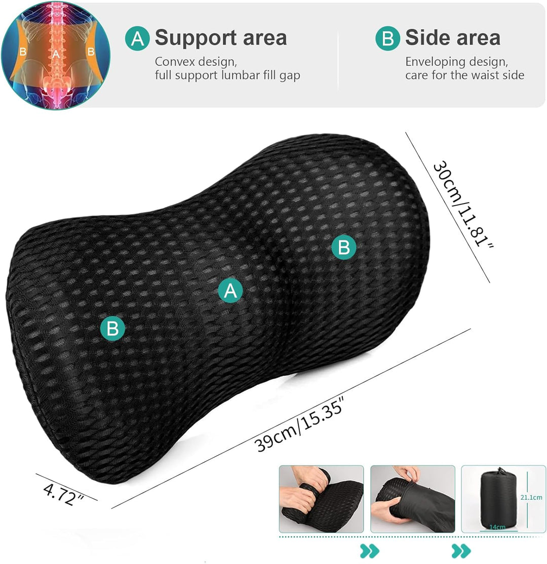 Ergonomisches Lendenwirbelstützkissen, Premium Memory Foam Rückenkissen für Bürostuhl, Auto &amp; Gaming