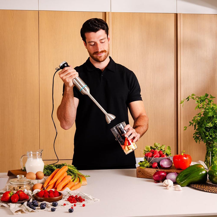 Cecotec Power Pulsar 2300MAX Handmixer Cream & Crush, max. Leistung 2300 W, 4-Blatt-Klingen mit schw