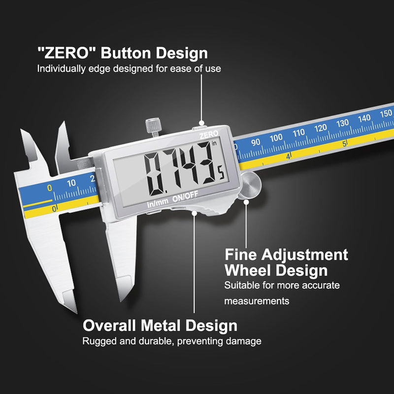 Messschieber Digitale Schieblehre, Preciva Edelstahl Messlehre Messwerkzeuge Spritzwasserdicht Staub