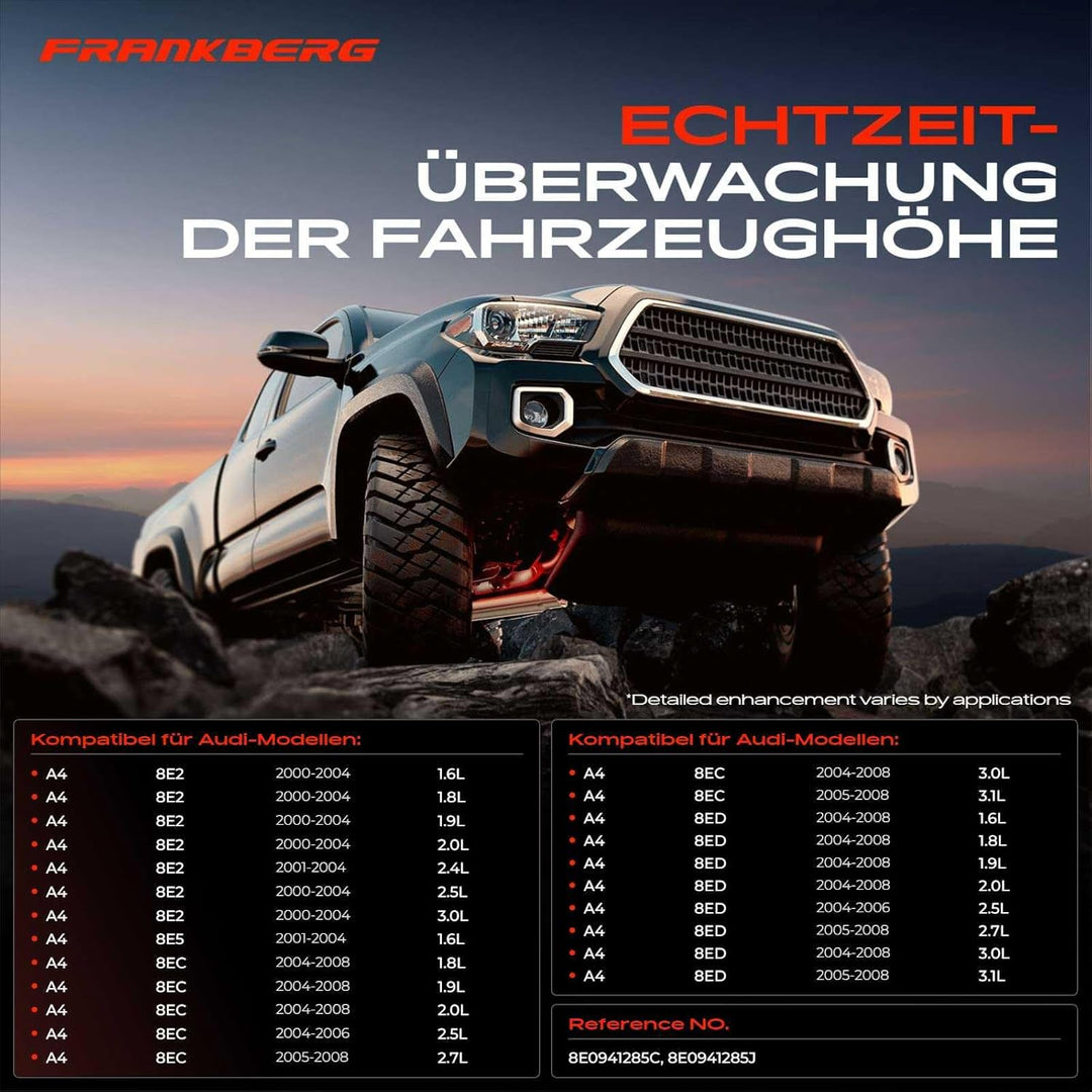 Frankberg 1x Niveausensor Höhensensor Vorne Kompatibel mit A4 8E2 8E5 8H7 8HE B6 B7 Exeo 3R2 Exeo ST