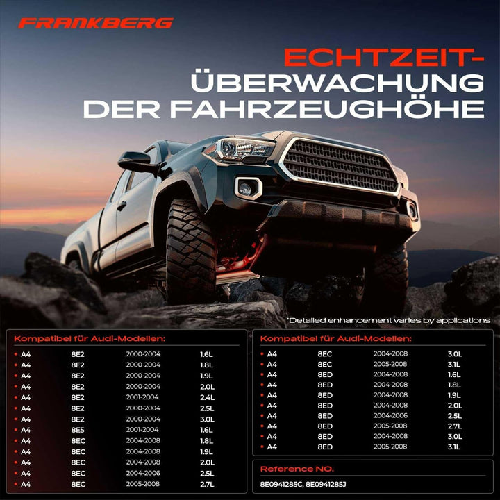 Frankberg 1x Niveausensor Höhensensor Vorne Kompatibel mit A4 8E2 8E5 8H7 8HE B6 B7 Exeo 3R2 Exeo ST