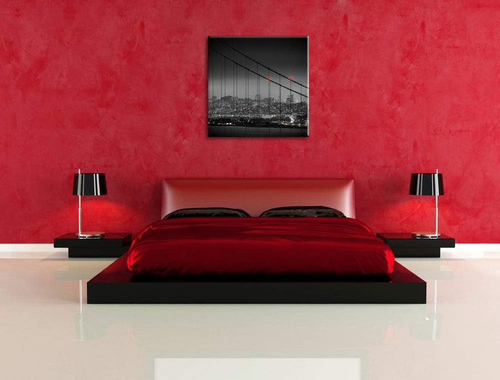 Pixxprint Skyline von San Francisco als Leinwandbild/Grösse: 70x70 cm/Wandbild/Kunstdruck/fertig bes