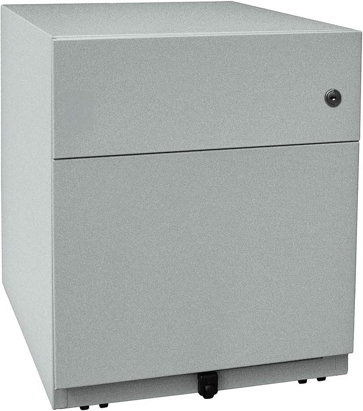 BISLEY Rollcontainer Note mit Griffleiste, 1 Universalschublade, 1 HR-Schublade, Metall, 355 Silber,