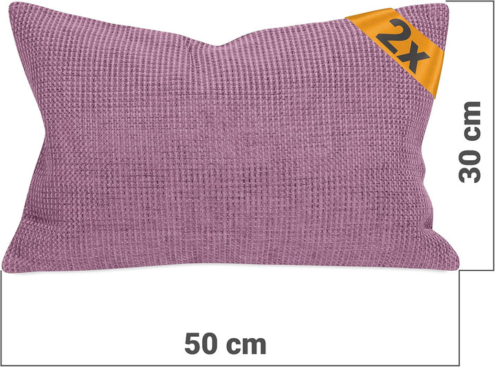 npluseins 2er Pack Kissenhüllen mit Struktur-Muster - Polsteroptik 617.767, 1 Pack (2 Stück) - Kisse