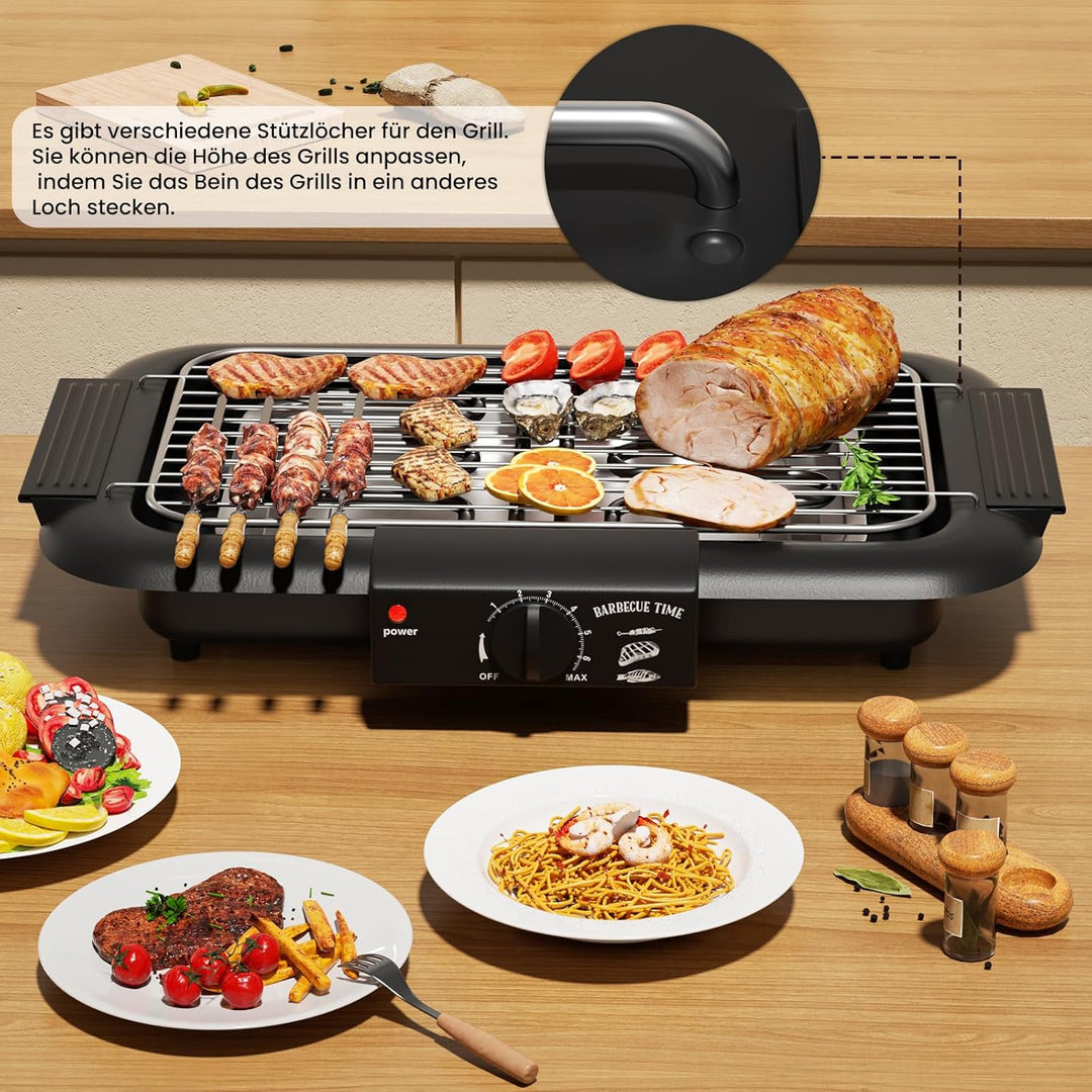Elektro Tischgrill,2000W rauchloser Non-Stick BBQ-Grill Innen &amp; Outdoor | Elektrogrill elektrisch, t