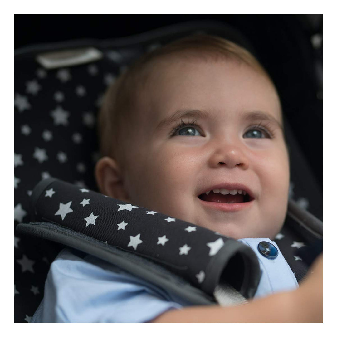 JYOKO KIDS Gurtpolster Universal für Babyschale, Buggy, Autositz (17 x 18, Black Series) Black Serie