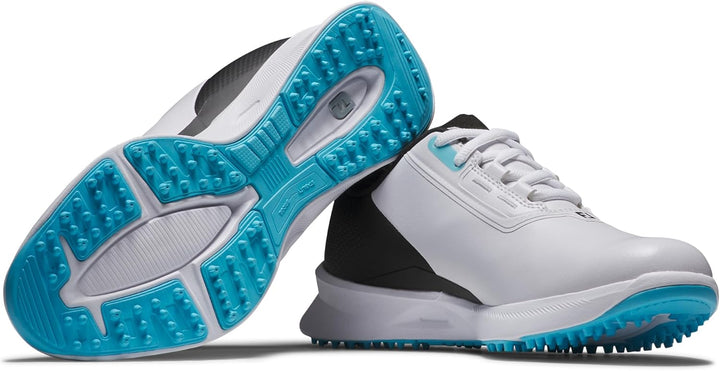 FootJoy Unisex Kinder Junior Fuels Golfschuhe 3 Big Kid Weiss Schwarz Blau, 3 Big Kid Wei&amp;