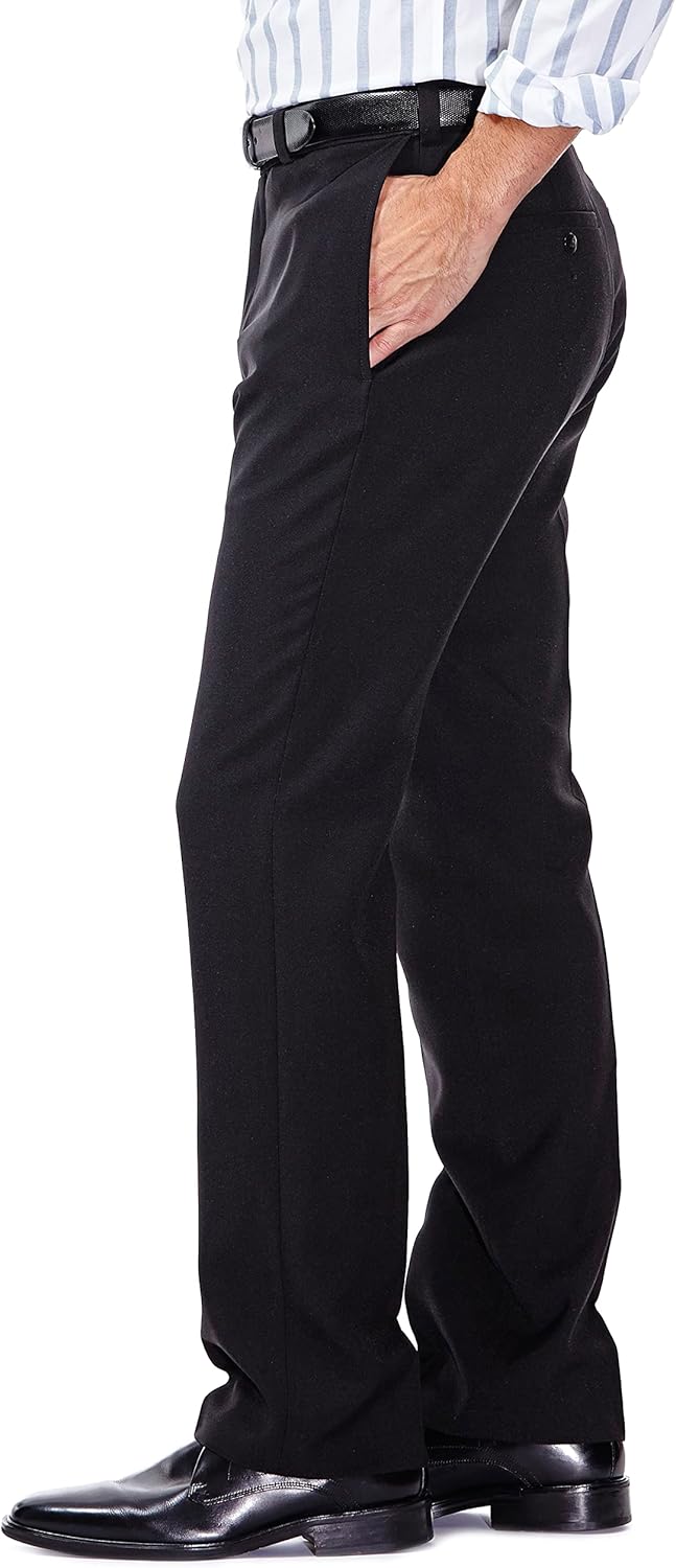 Haggar Herren Klassische Hose, Blickdicht Standard 32W / 30L Schwarz, Standard 32W / 30L Schwarz