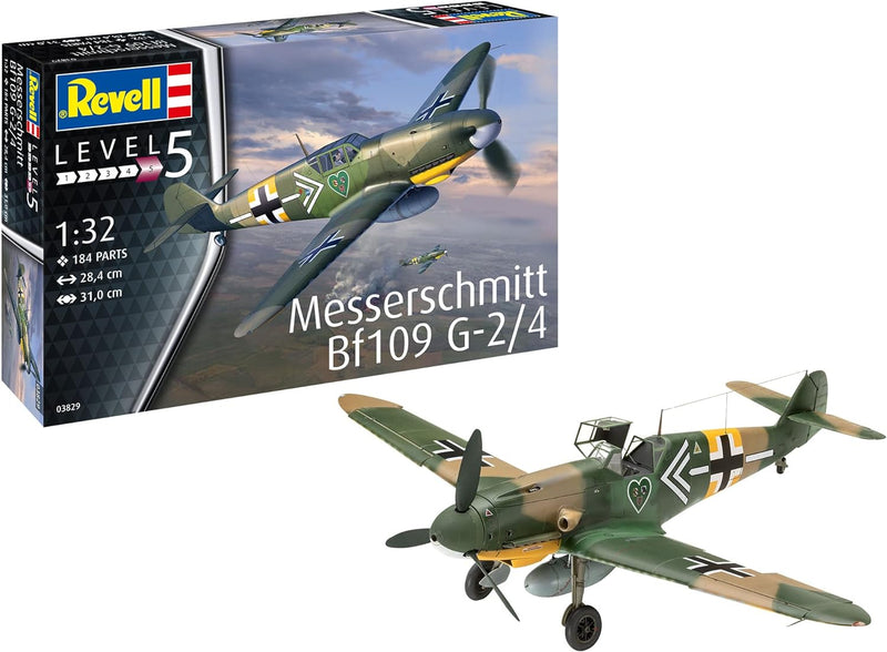 Revell 03829 03829-Messerschmitt Bf109G-2/4 1:32 originalgetreuer Modellbausatz für Experten, unlack