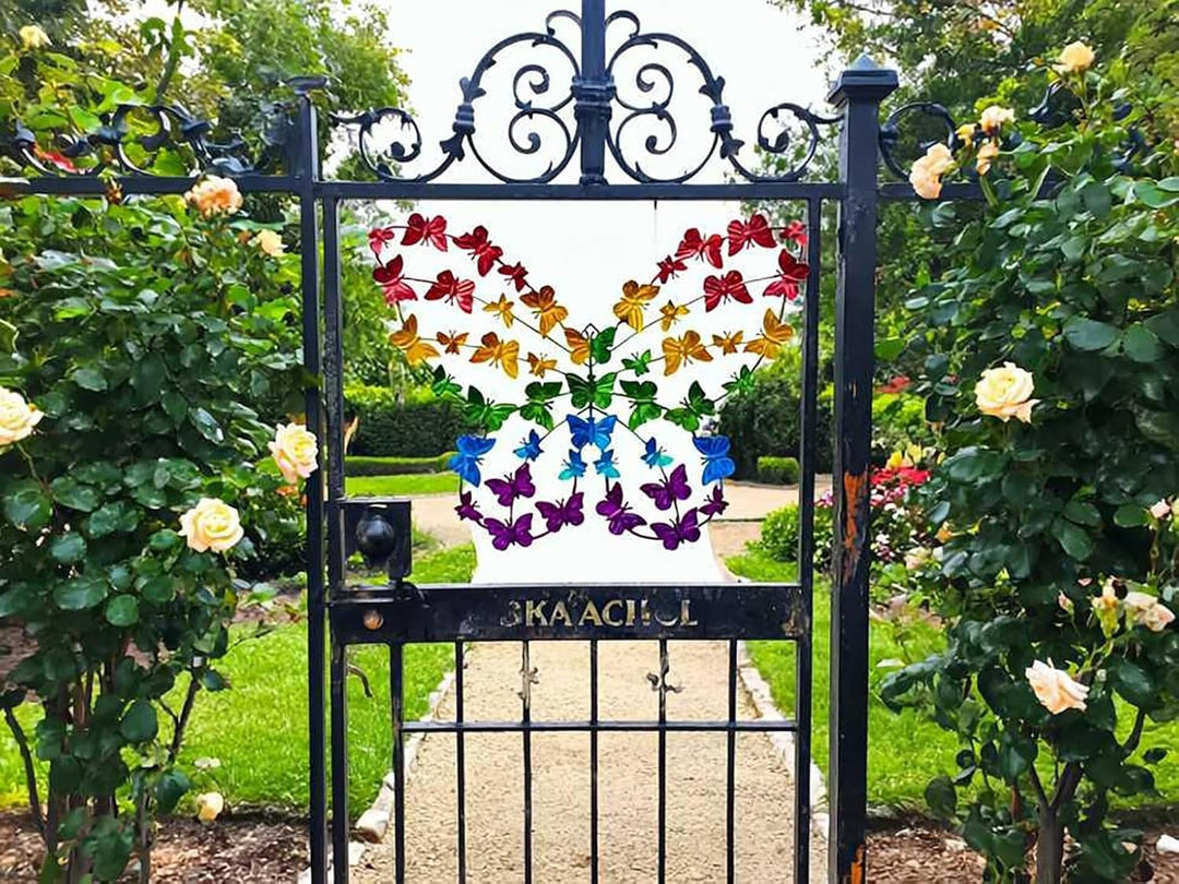 KAMACA XL Metall Schmetterling Wanddeko Bunt 50,5 x 38,5 cm für Garten Balkon Terrasse Wandfigur Far