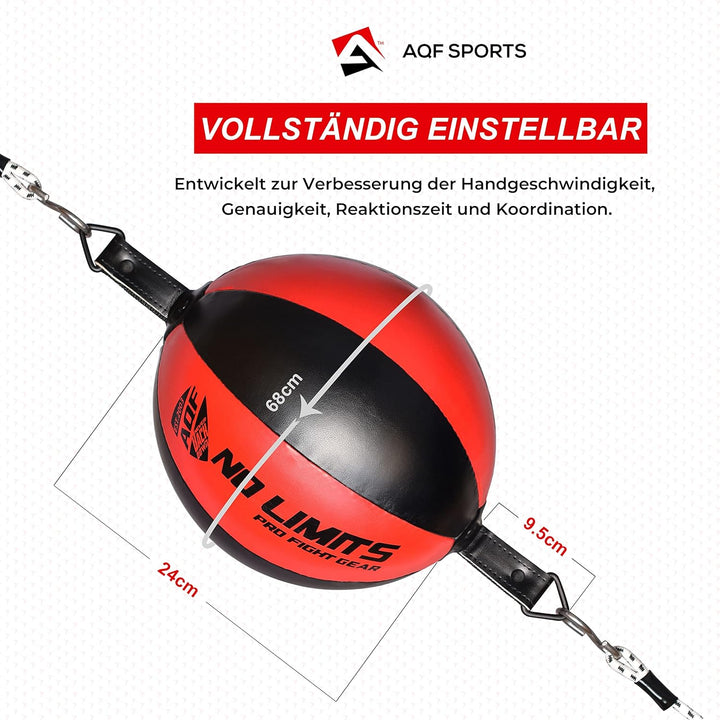 AQF Boxen Doppelendball Rex Leder Boxbirne Set MMA Punchingball Erwachsene Training Speedball Set Sc