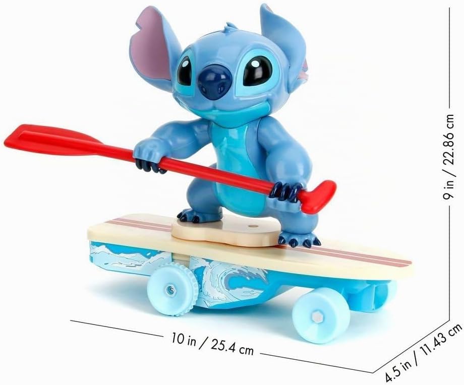 Jada Disney Stitch Surfer – Charakter dreht Sich um 360 ° – aufsteht von alleine – offiziell lizenzi