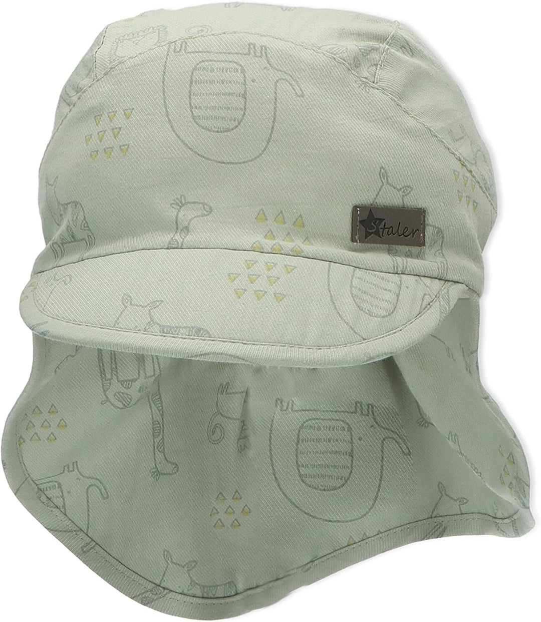 Sterntaler Unisex Schirmmütze mit Nackenschutz Zoo Sonnenhut 45 mittelgrün, 45 mittelgrün