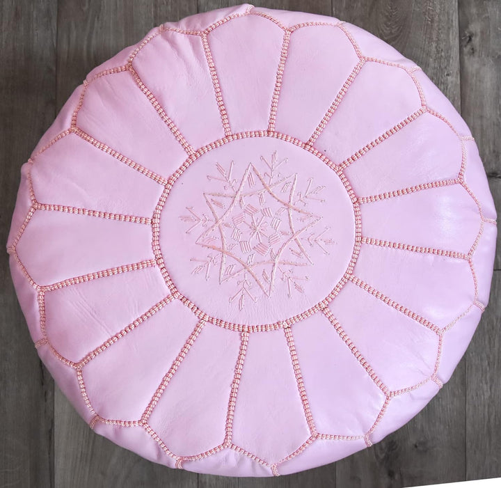Poufs&Pillows Premium Echt Leder Pouf - Handgefertigt - Gefüllt geliefert - Ottoman, Sitzsack, Fussh