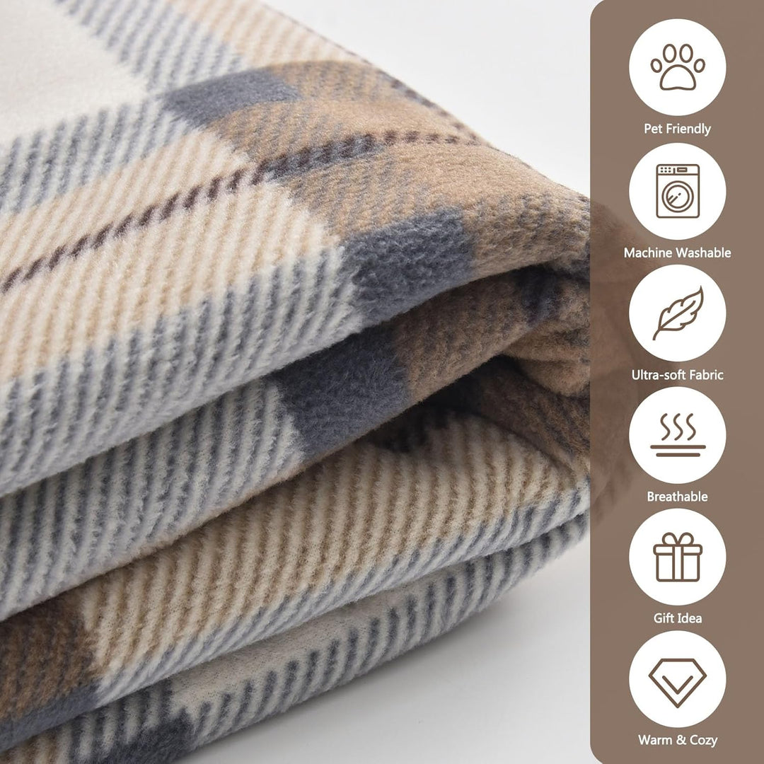 Damen Poncho Fleece Tragbare Decke, Karierte Schossdecke Bequemer Poncho Plüschdecken Überwurf Schal