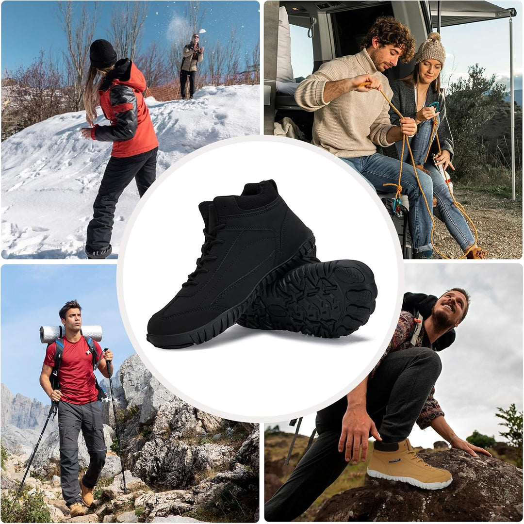 IceUnicorn Barfussschuhe Winter Warm Gefüttert Winterstiefel Winterschuhe Damen Herren 39 EU Leder S