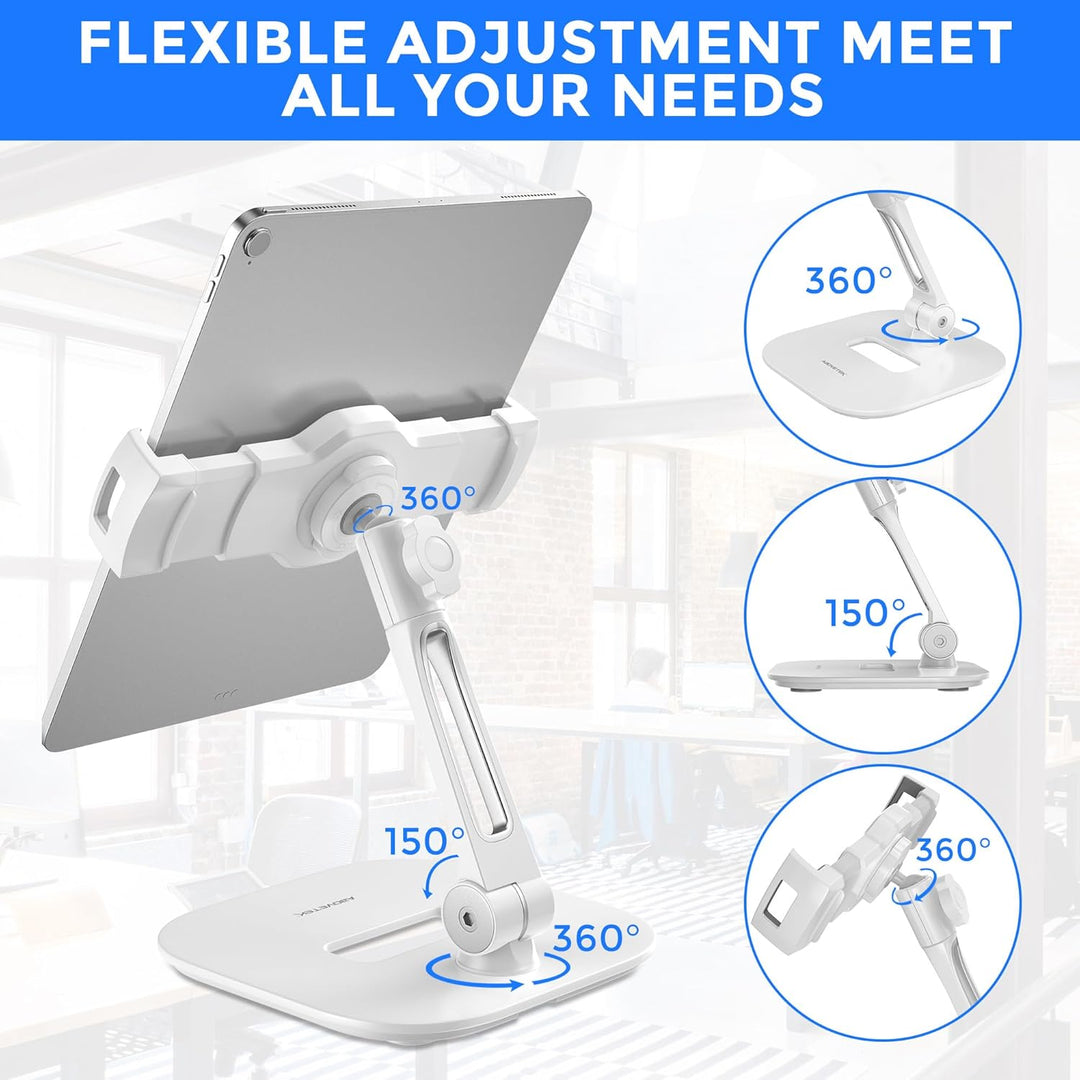 AboveTEK ipad Ständer Faltbar Tablet Ständer 4-11" Tablet Halter Schwarz 360°Swivel Halter Handy Stä