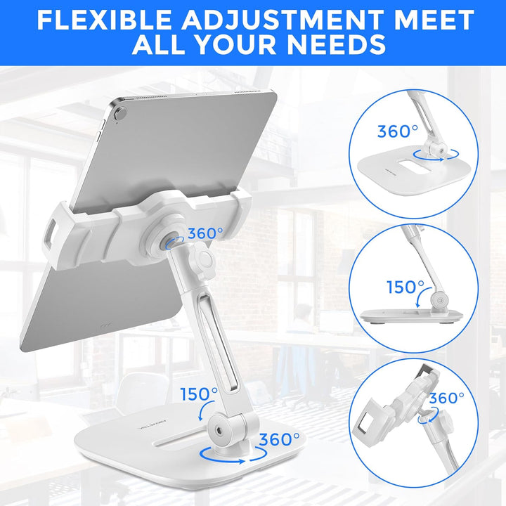 AboveTEK ipad Ständer Faltbar Tablet Ständer 4-11" Tablet Halter Schwarz 360°Swivel Halter Handy Stä