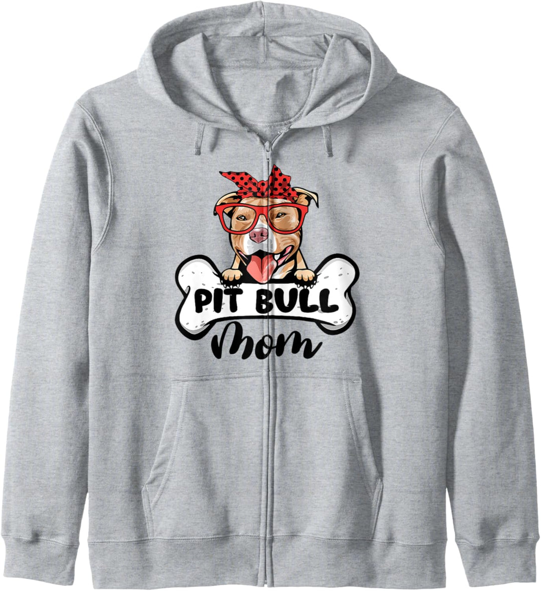 Niedliche Damen-Pitbull-Mom mit Bandana-Stirnband und Brille Kapuzenjacke