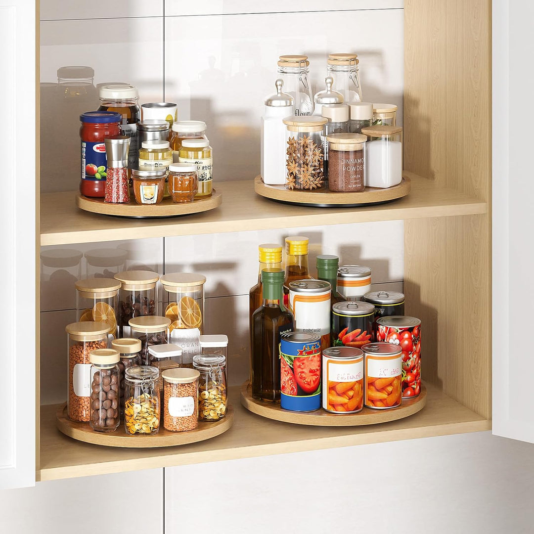 LAMU Lazy Susan Drehteller für Schrank, Küche, Arbeitsplatte, Speisekammer, 25,4 cm (10 Zoll) Akazie