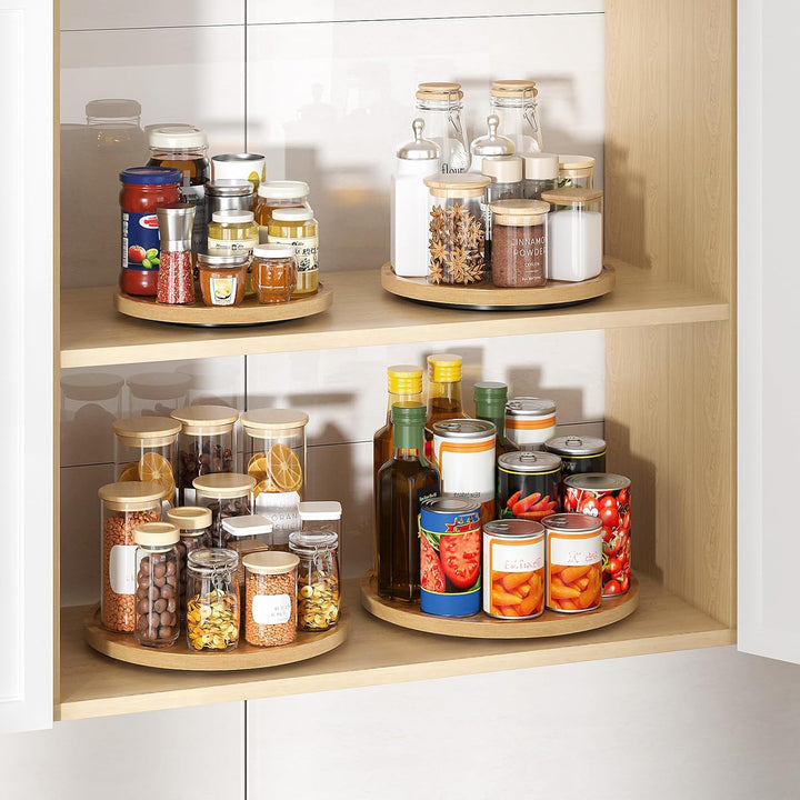LAMU Lazy Susan Drehteller für Schrank, Küche, Arbeitsplatte, Speisekammer, 25,4 cm (10 Zoll) Akazie