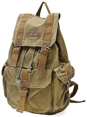 Gootium Herren/Damen Canvas Wanderrucksack 21101 - armygreen