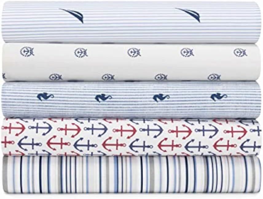 Nautica - Bettwäsche-Set für Doppelbett, Baumwollperkal, knackig und kühl, leicht und atmungsaktiv (