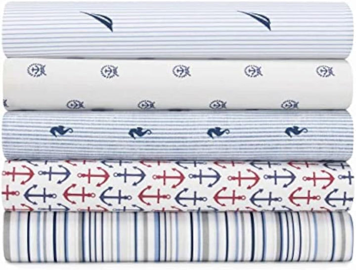 Nautica - Bettwäsche-Set für Doppelbett, Baumwollperkal, knackig und kühl, leicht und atmungsaktiv (