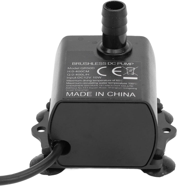 Tauchwasserpumpe, DC 12 V 10 W 0-400 l/h Mikrobürstenlose Pumpe Mini-Wassertransferpumpe für das Was