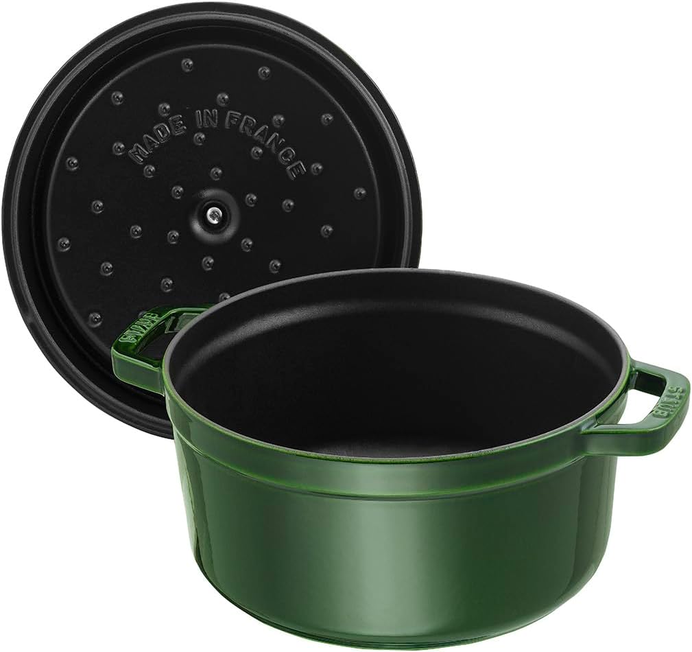 STAUB Gusseisen Bräter/Cocotte, Rund 22 cm, 2,6 L, Aromaregen Funktion, Für alle Herdarten geeignet,