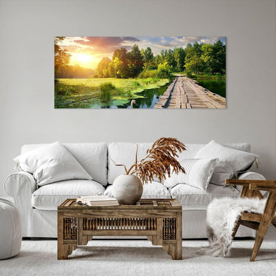 Wandbilder Dekoration Wohnzimmer Architektur Promenade Schwan Landschaft Bilder auf Leinwand 120x50c