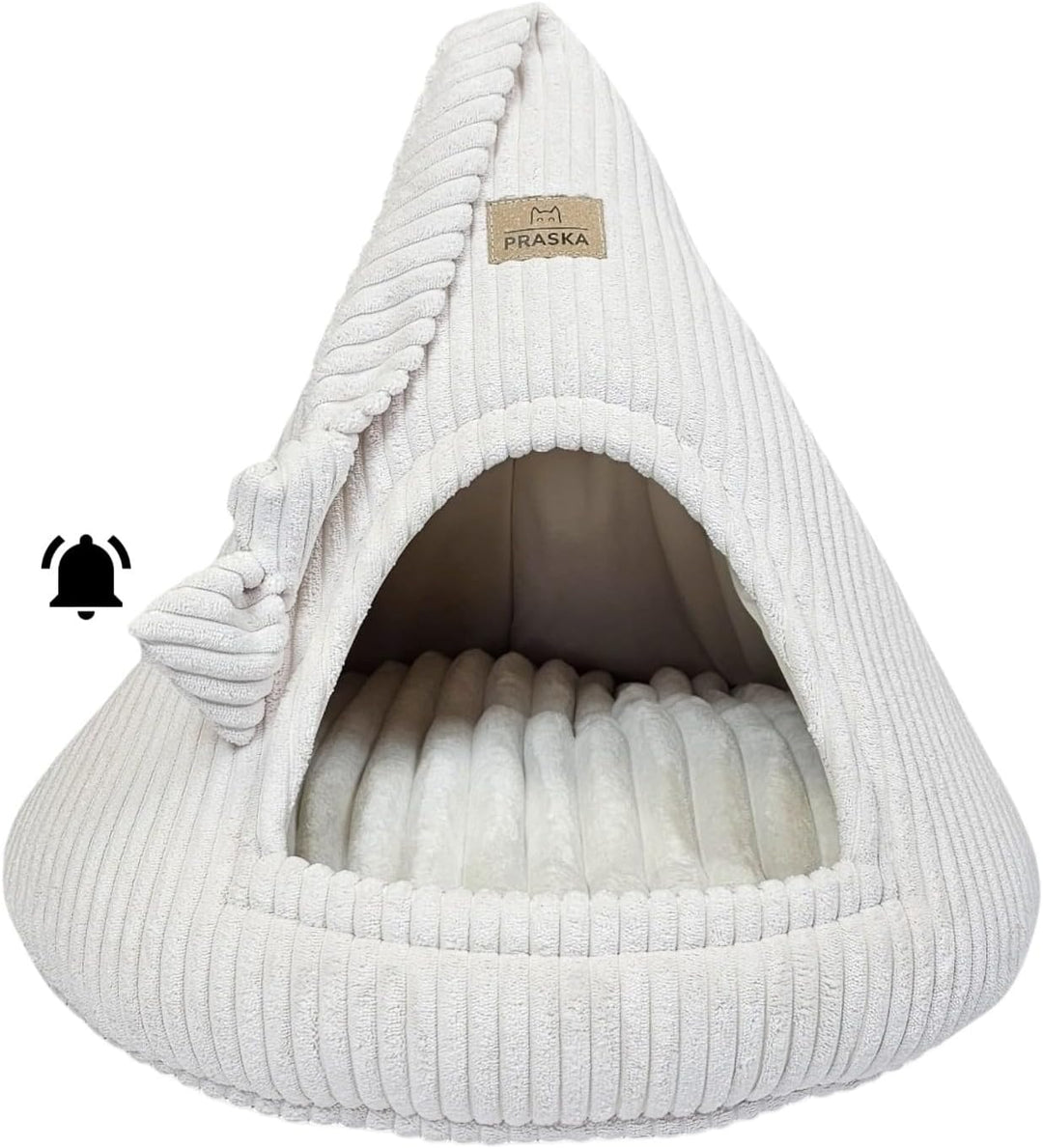 PRASKA Katzenhöhle mit verstecktem Spielzeug Handcraft - Katzenbett für Grosse Katzen - Rattle Cap H