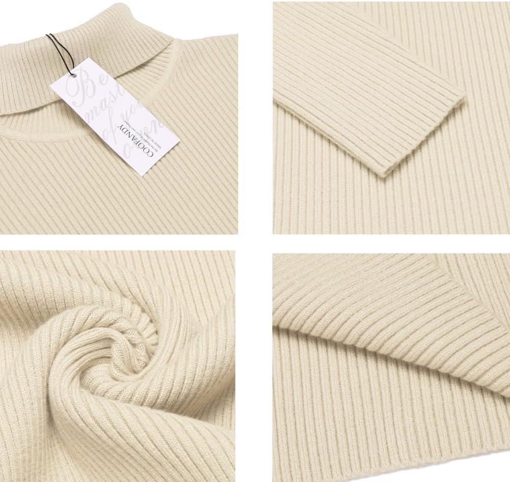 COOFANDY Herren Rollkragen Pullover Langarmshirt Feinstrick Sweater Rollkragen Freizeit Slim fit Bas