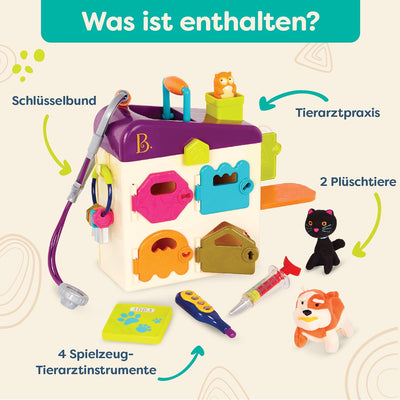 B. toys Tierarztkoffer für Kinder mit Kuscheltieren, Stethoskop, Spritze und mehr – Arztkoffer Tiera
