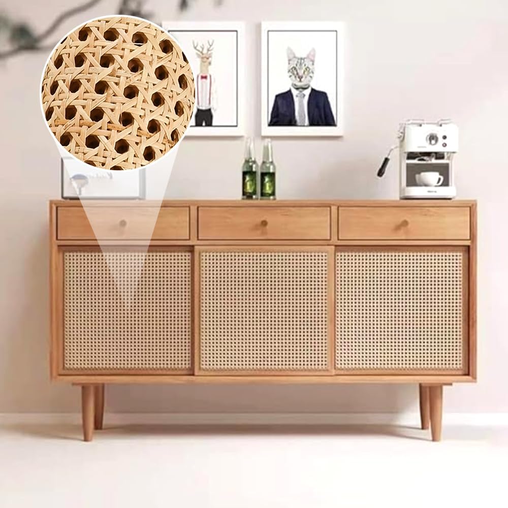 Rattan-Gurtband 40 x 100cm Cane Webbing Rattan Roll Natürliche Rattan Geweberolle Gewebtes Offenes R