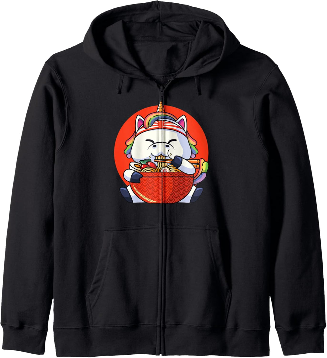 Lustige Ramen Kawaii Einhorn Kapuzenjacke