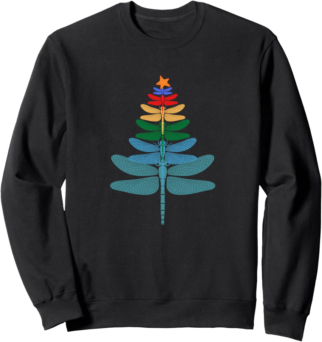 Lustiges Libellen-Weihnachtsbaum-Weihnachtsaquarellgeschenk Sweatshirt