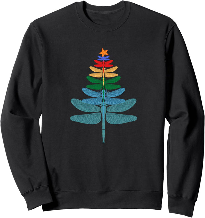Lustiges Libellen-Weihnachtsbaum-Weihnachtsaquarellgeschenk Sweatshirt