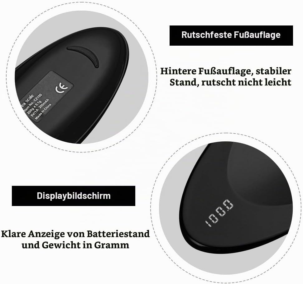 Digitale Löffelwaage, Mini Teelöffelwaage, Elektronischer Wiegelöffel mit Digital Anzeige zum Wiegen
