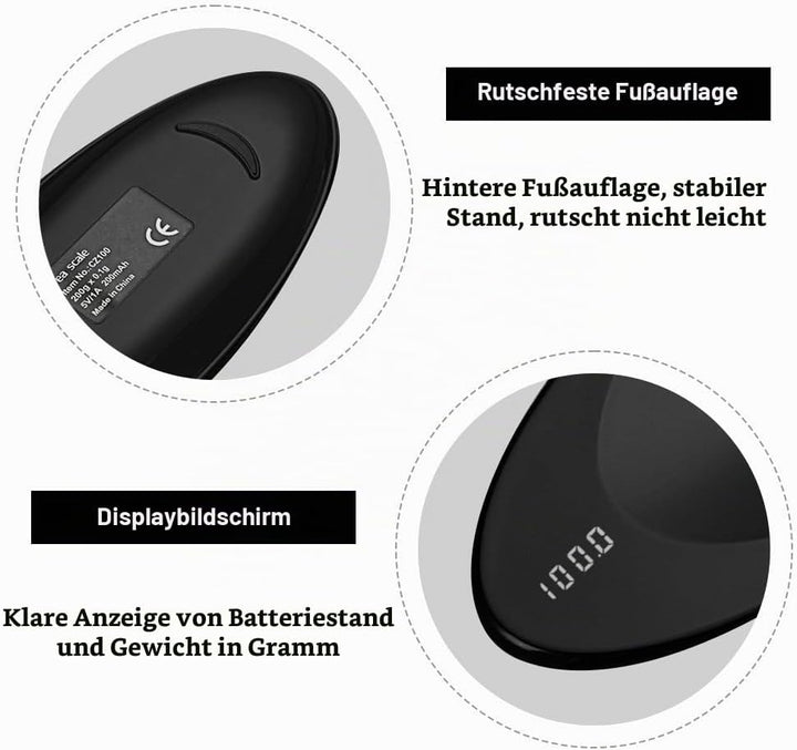 Digitale Löffelwaage, Mini Teelöffelwaage, Elektronischer Wiegelöffel mit Digital Anzeige zum Wiegen