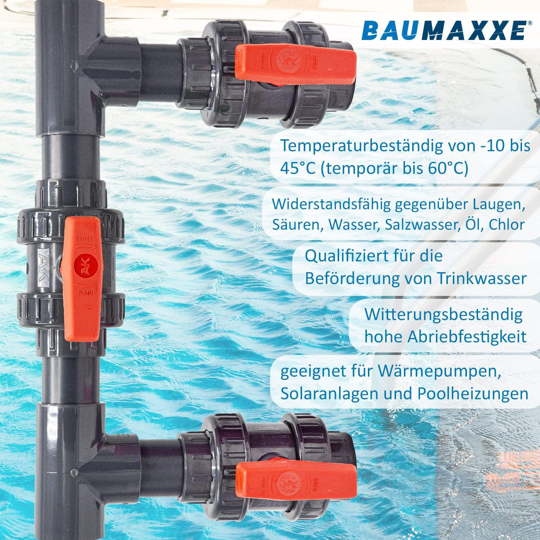40 mm Pool Bypass Set für Wärmepumpen I Pool-Heizung und Solarheizung I Schwimmbadheizung I Bypass-K