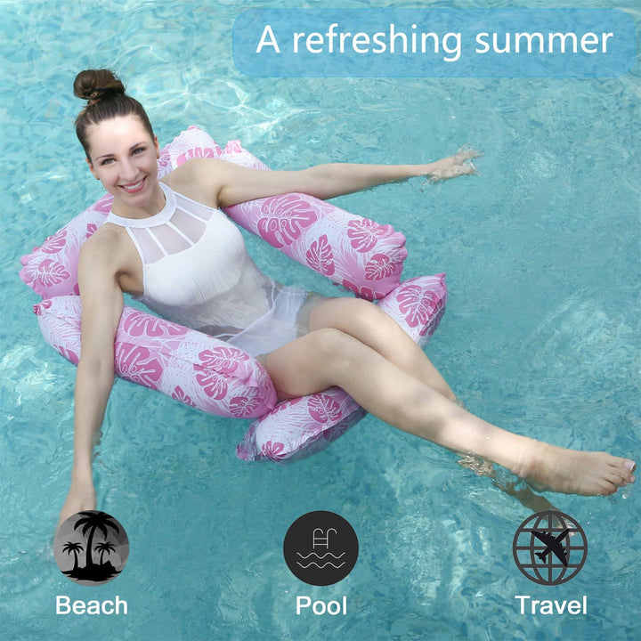 2 Stück Luftmatratze Pool, Aufblasbare Hängematte, Luftmatratze Wasser Hängematte, 4 in 1 Aufblasbar