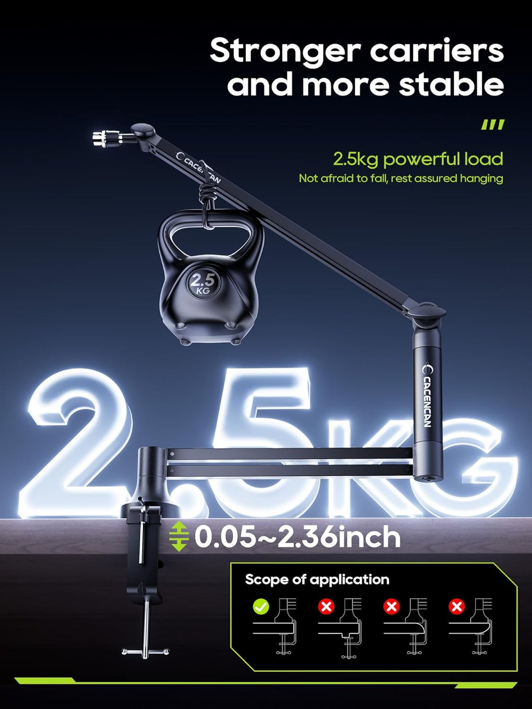 M05 Pro Galgenarm, 360° drehbarer Mikrofonständer mit Tischhalterung, faltbarer Schreibtisch-Mikrofo