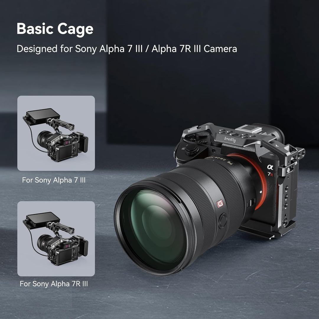 SMALLRIG A7 III / A7R III Kamerakäfig für Sony Alpha 7 III/Alpha 7R III, Aluminiumlegierung mit Schn