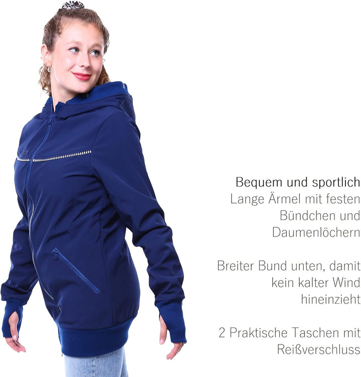 Viva la Mama 4in1 Tragejacke für Tragen auf dem Rücken oder der Brust, Softshell, Umstandsjacke + Kä